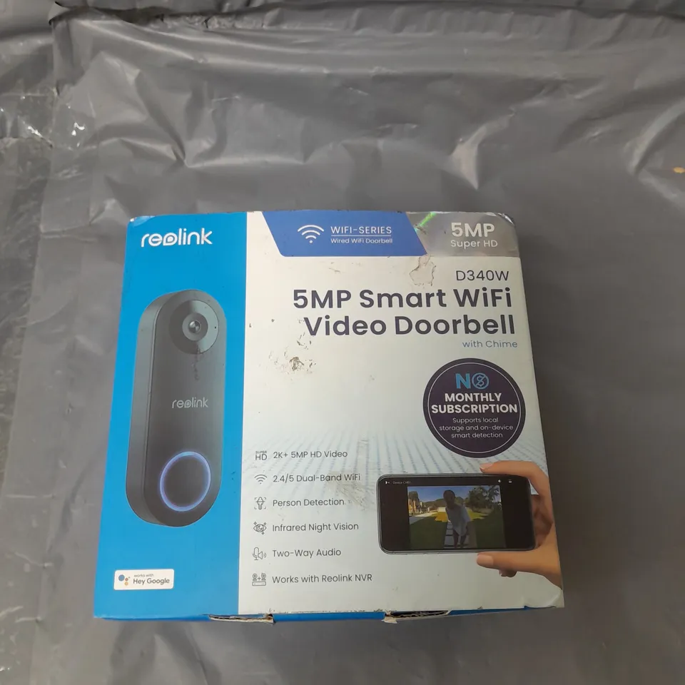 REOLINK 2K+ WIFI SMART AI DOORBELL & CHIME + 64GB