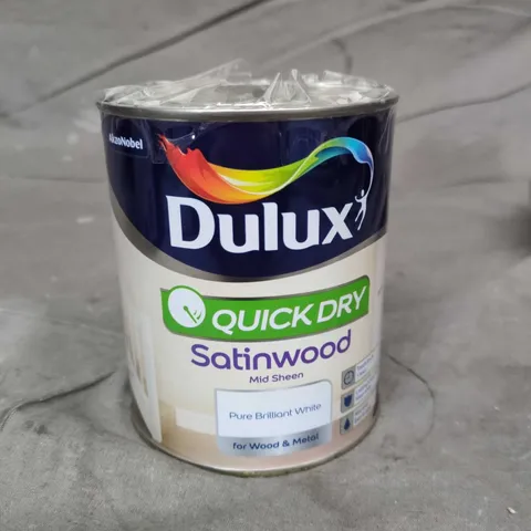 DULUX QUICK DRY SATINWOOD MID SHEEN PAINT – PURE BRILLIANT WHITE -750ML