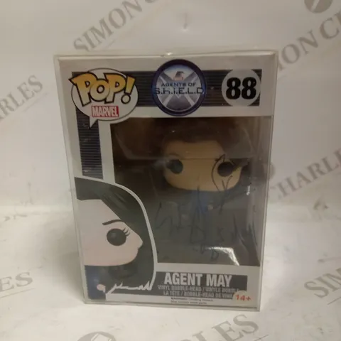 SIGNED BOXED POP MARVEL AGENTS OF S.H.I.E.L.D 88 AGENT MAY VINYL BOBBLE HEAD