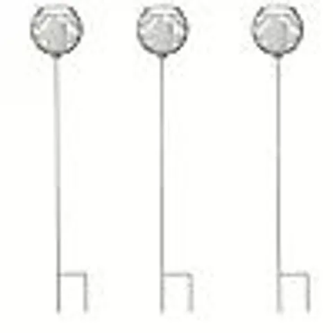 K BY KELLY HOPPEN SET OF 3 OUTDOOR BATTERY STAKE LIGHTS WITH CANDLE & TIMER