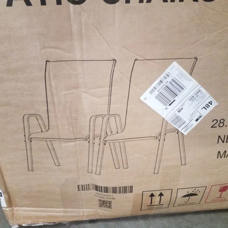 BOXED SET OF 2 PATIO CHAIRS 