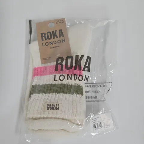 WINDSOR LONDON WOMEN'S SOCKS – ONE SIZE – AVOCADO & PINK CARNATION