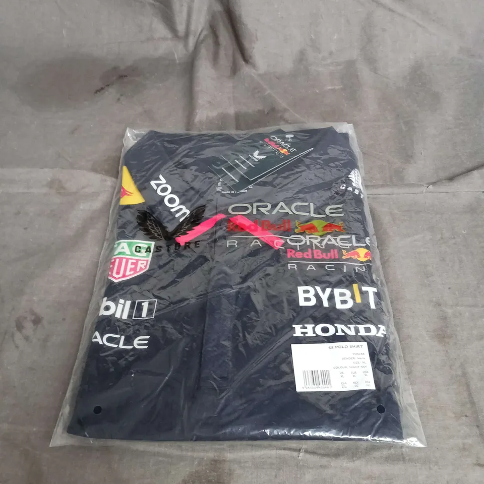 BAGGED CASTORE ORACLE REDBULL RACING SHORT SLEEVE POLO IN NIGHT SKY SIZE XL