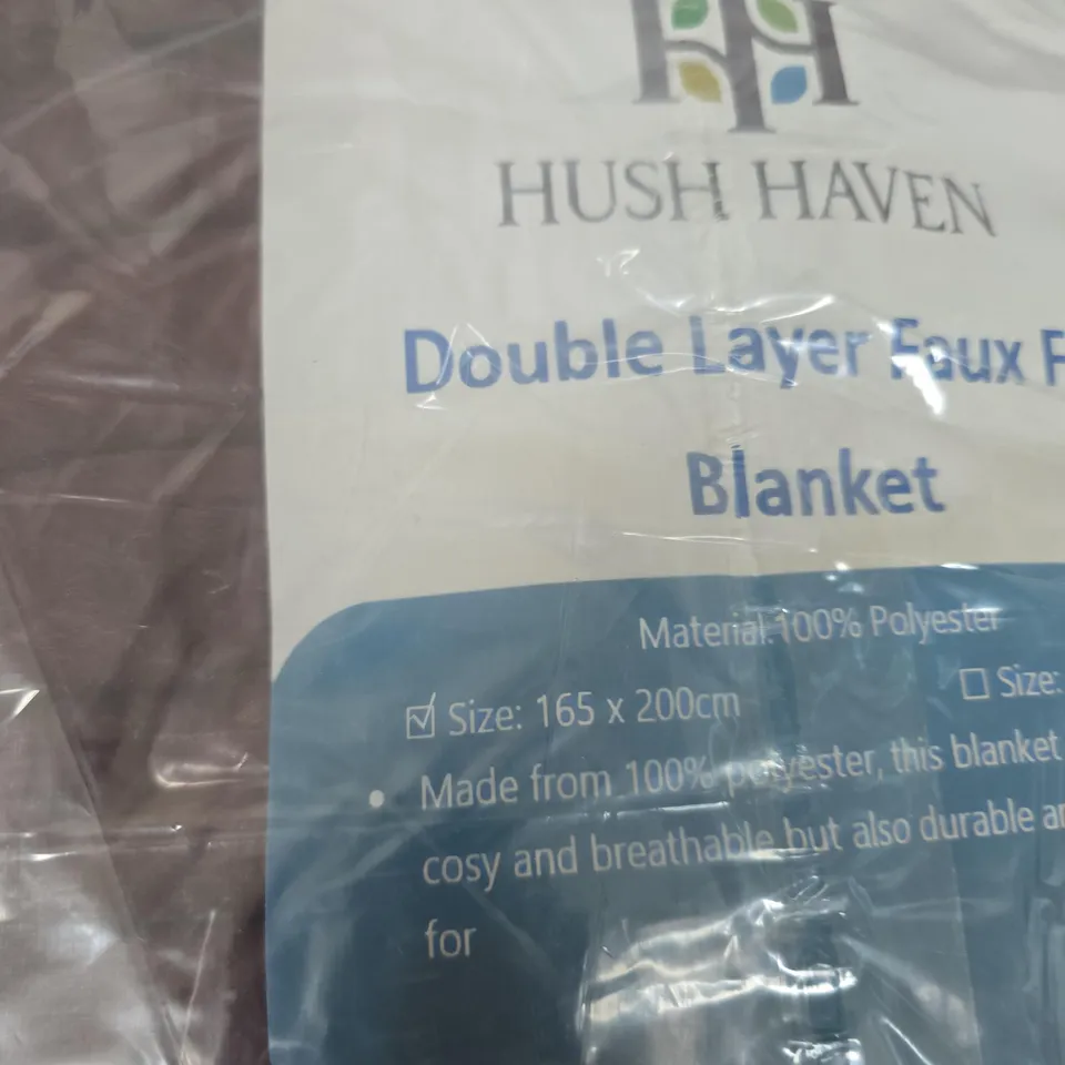 HUSH HAVEN DOUBLE LAYER FAUX FUR BLANKET – 165 X 200 CM – BURGUNDY