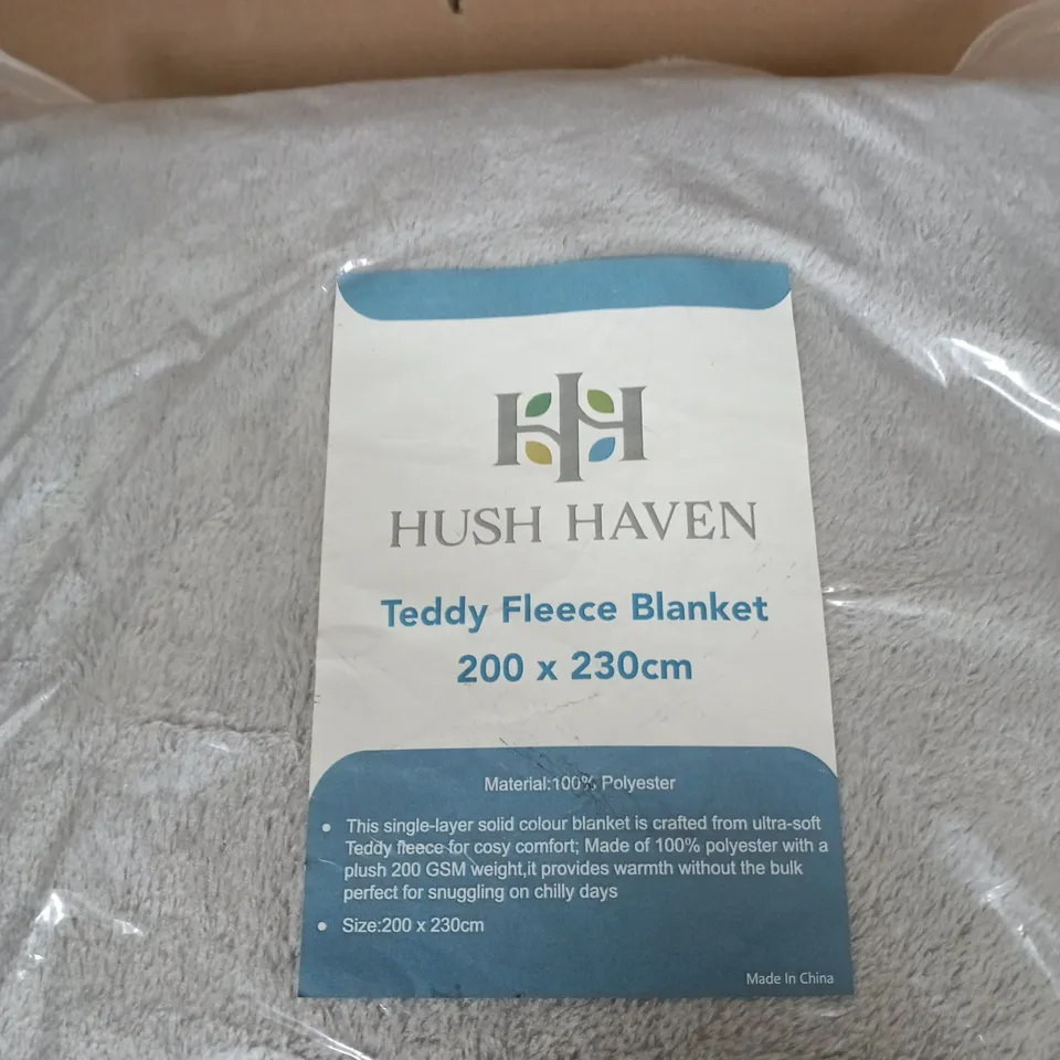 HUSH HAVEN TEDDY FLEECE BLANKET 200 X 230CM