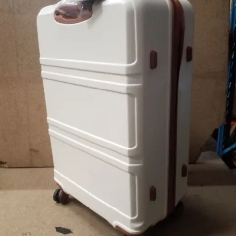 KONO LIGHTWEIGHT 28" SUITCASE - CREAM/BROWN
