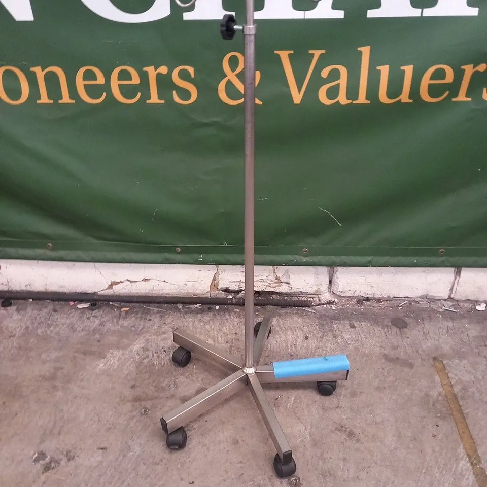6 ASSORTED STAINLESS STEEL WHEELED DRIP STAND