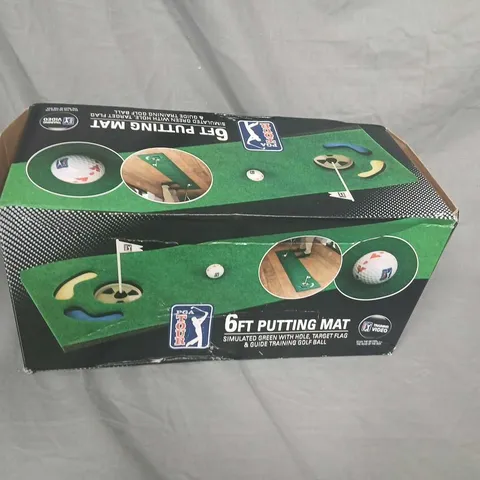 6FT PUTTING MAT β GOLF TRAINING GREEN WITH HOLE, FLAG & BALL