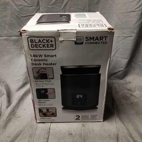 BLACK AND DECKER 1.8KW SMART CERAMIC DESK HEATER, BOXED