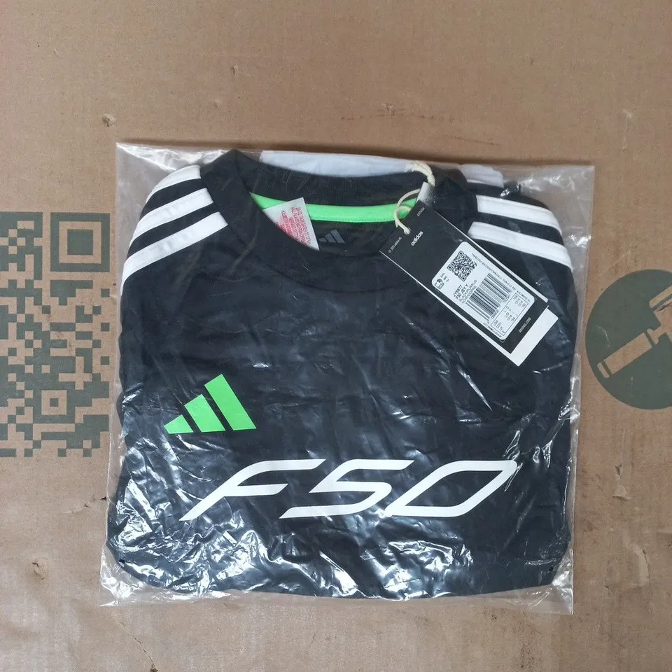 BAGGED ADIDAS KID'S F50 SHORT SLEEVE JERSEY IN BLACK SIZE 13-14 YEARS