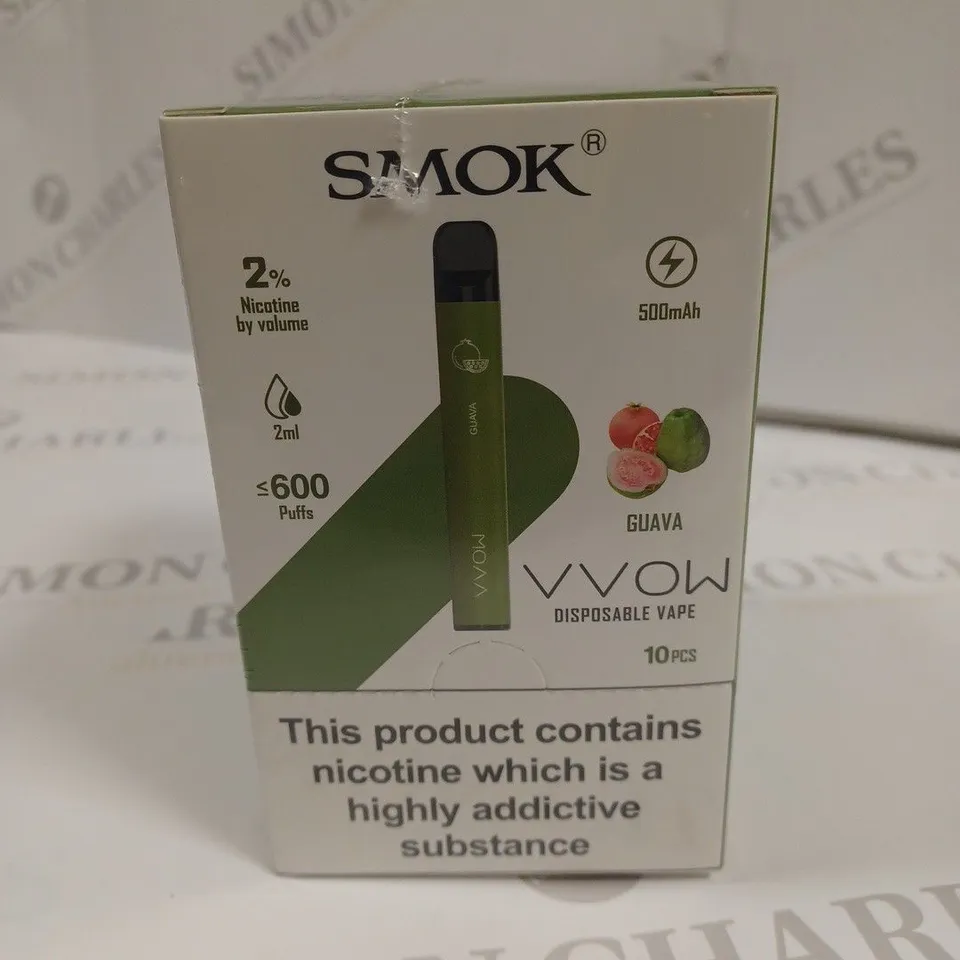 SEALED SMOK VVOW 10-PACK OF DISPOSABLE VAPES - GUAVE