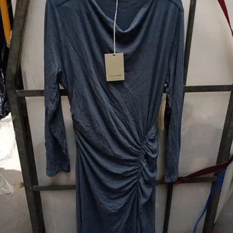 JIGSAW MICROCREPE COWL RUCHED DRESS β BLOOD BLUE β UK XL