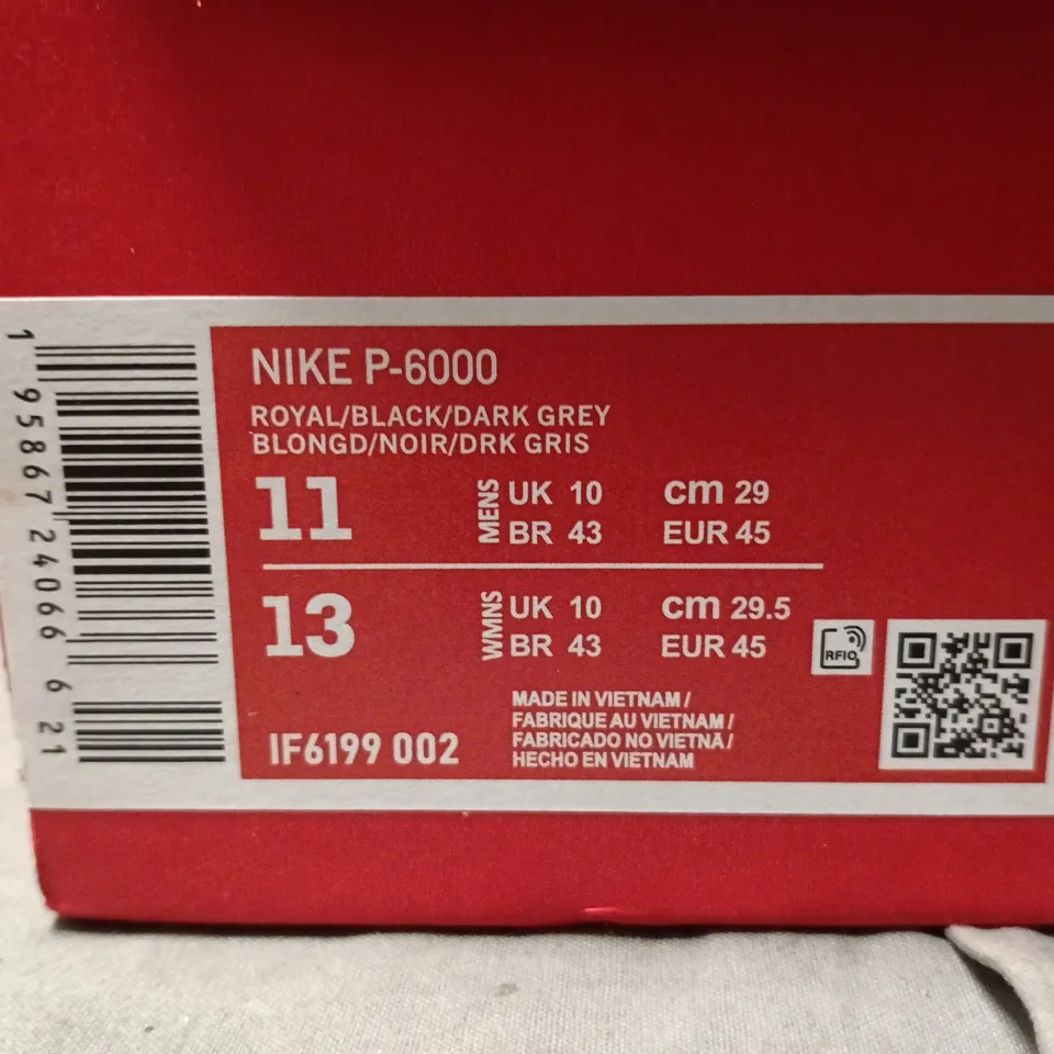 NIKE P-6000 TRAINERS IN ROYAL/BLACK/DARK GREY - UK 10