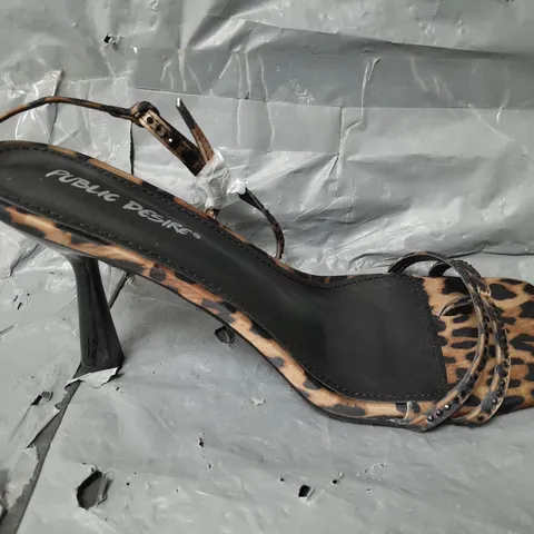 PUBLIC DESIRE LEOPARD PRINT HEELS - SIZE 8