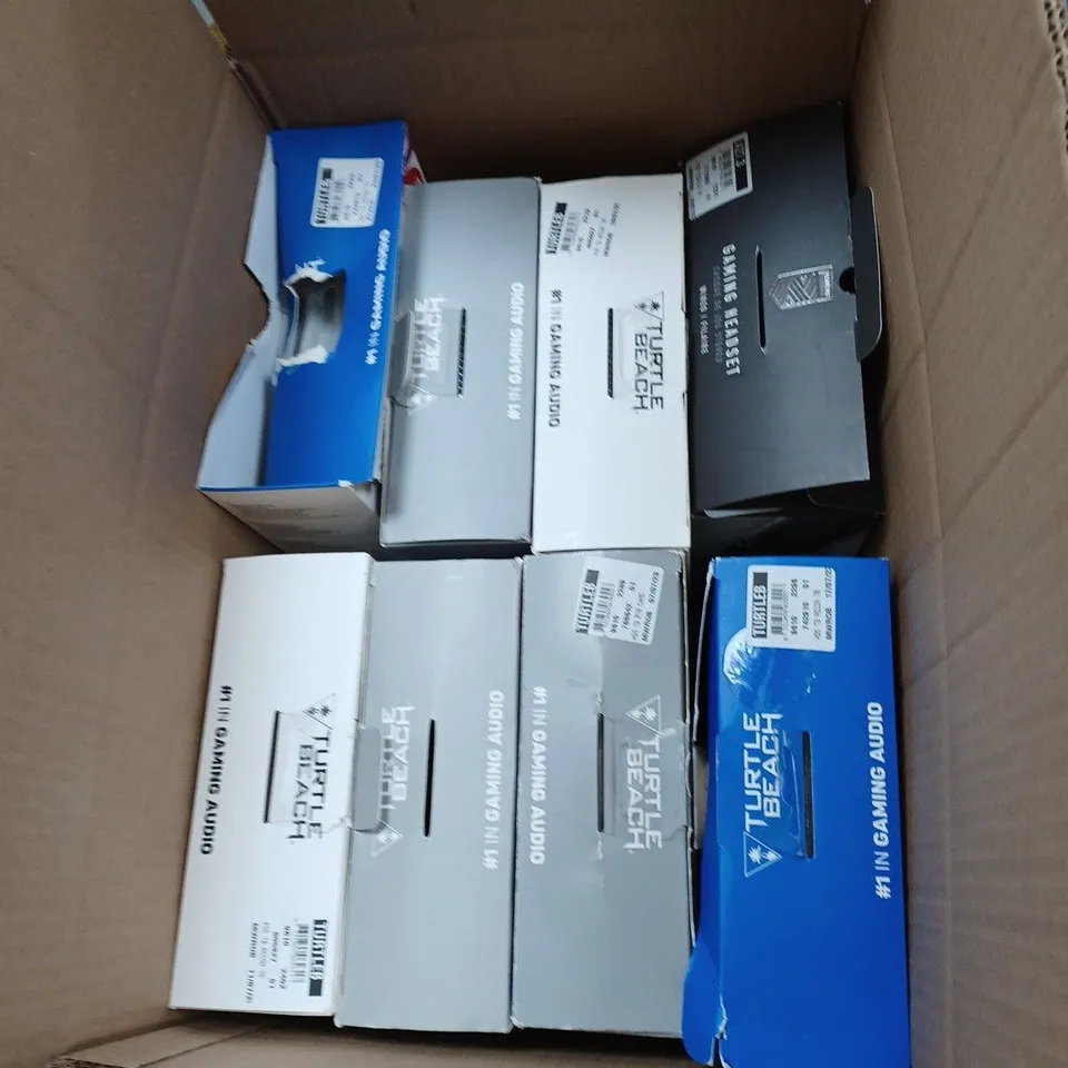 BOX OF APPROXIMATELY 8 ASSORTED TURTLE BEACH GAMING HEADSETS 