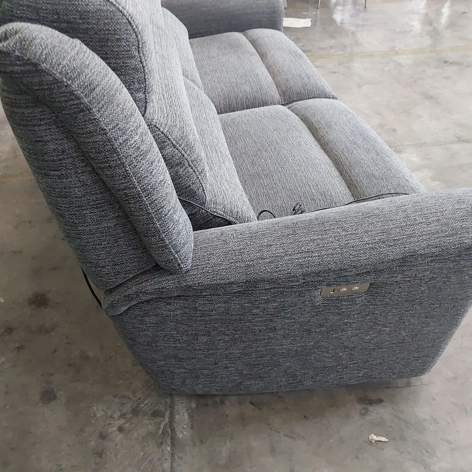 QUALITY BRITISH DESIGNER PARKER KNOLL COLORADO POWER RECLINING THREE SEATER SOFA CHARCOAL FABRIC 