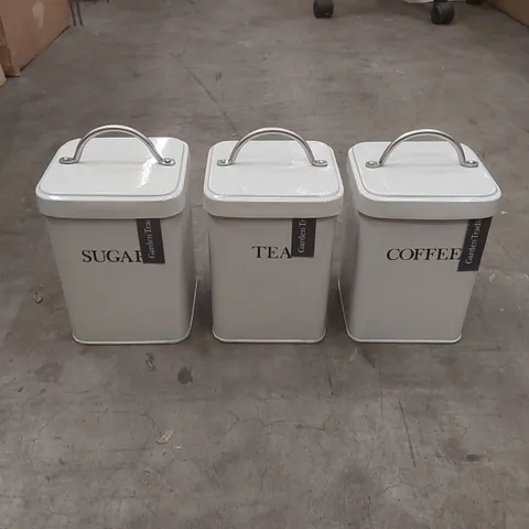 DESIGNER TEA, SUGAR, COFFEE CANISTER SETS