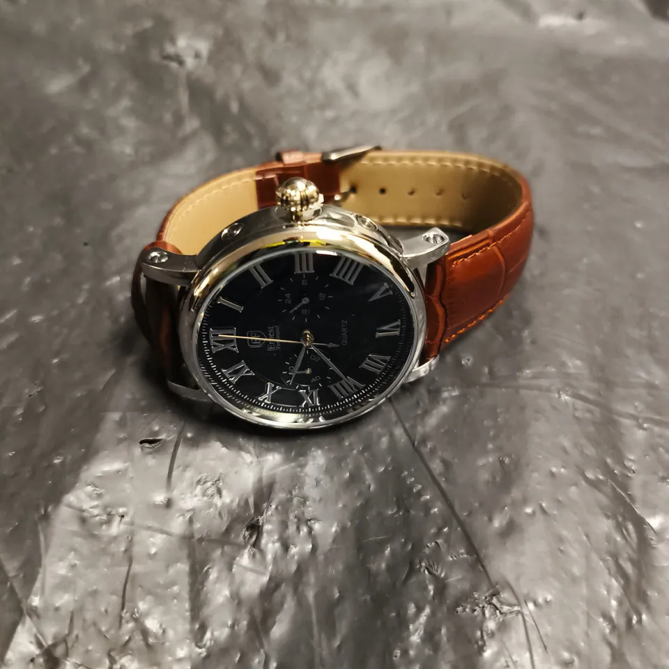 MENS ERNEST FERDINAND WATCH – FUNCTIONING SUB DIALS – LEATHER STRAP