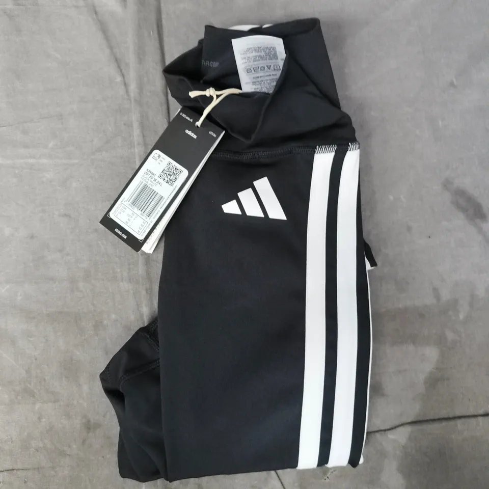 ADIDAS BLACK/WHITE OPTIME ESSENTIALS WORKOUT 3-STRIPES 3/4 LEGGINGS SIZE XS