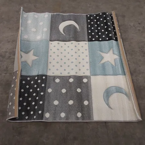 BRAND NEW PACO HOME COSMO SQUARE AREA RUG - BLUE // SIZE: 4'4"