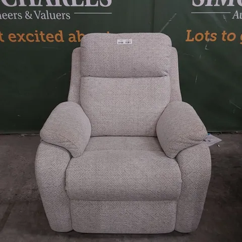 QUALITY BRITISH DESIGNER G PLAN KINGSBURY POWER RECLINING EASY CHAIR BEIGE FABRIC