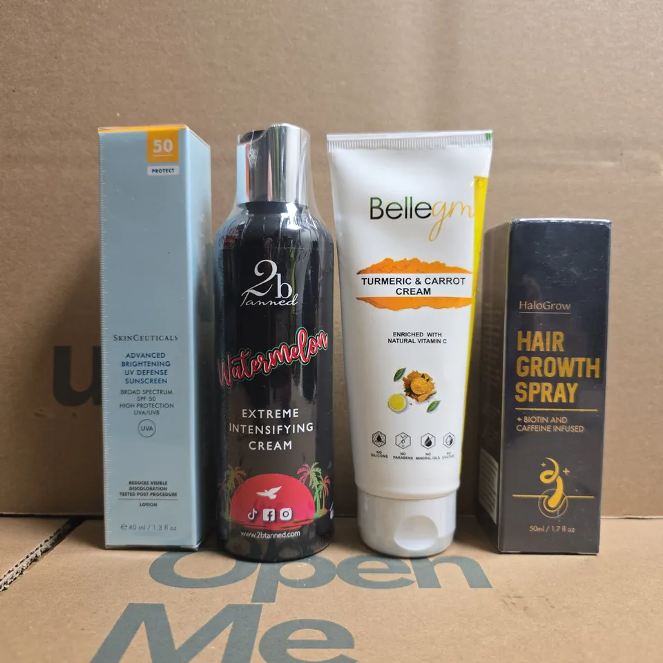 APPROXIMATELY 20 ASSORTED COSMETIC ITEMS TO INCLUDE BELLEGM, HALOGROW, ETC - COLLECTION ONLY