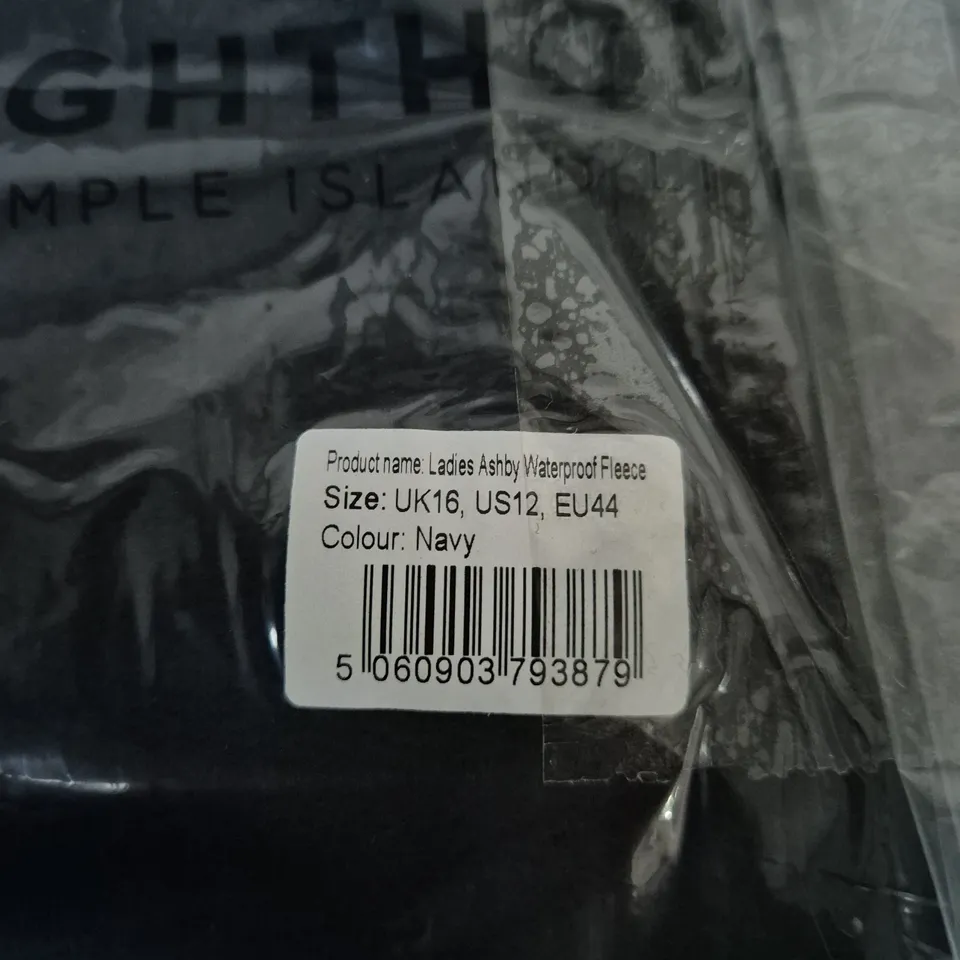LADIES ASHBY WATERPROOF FLEECE – NAVY, UK16 (US12, EU44)
