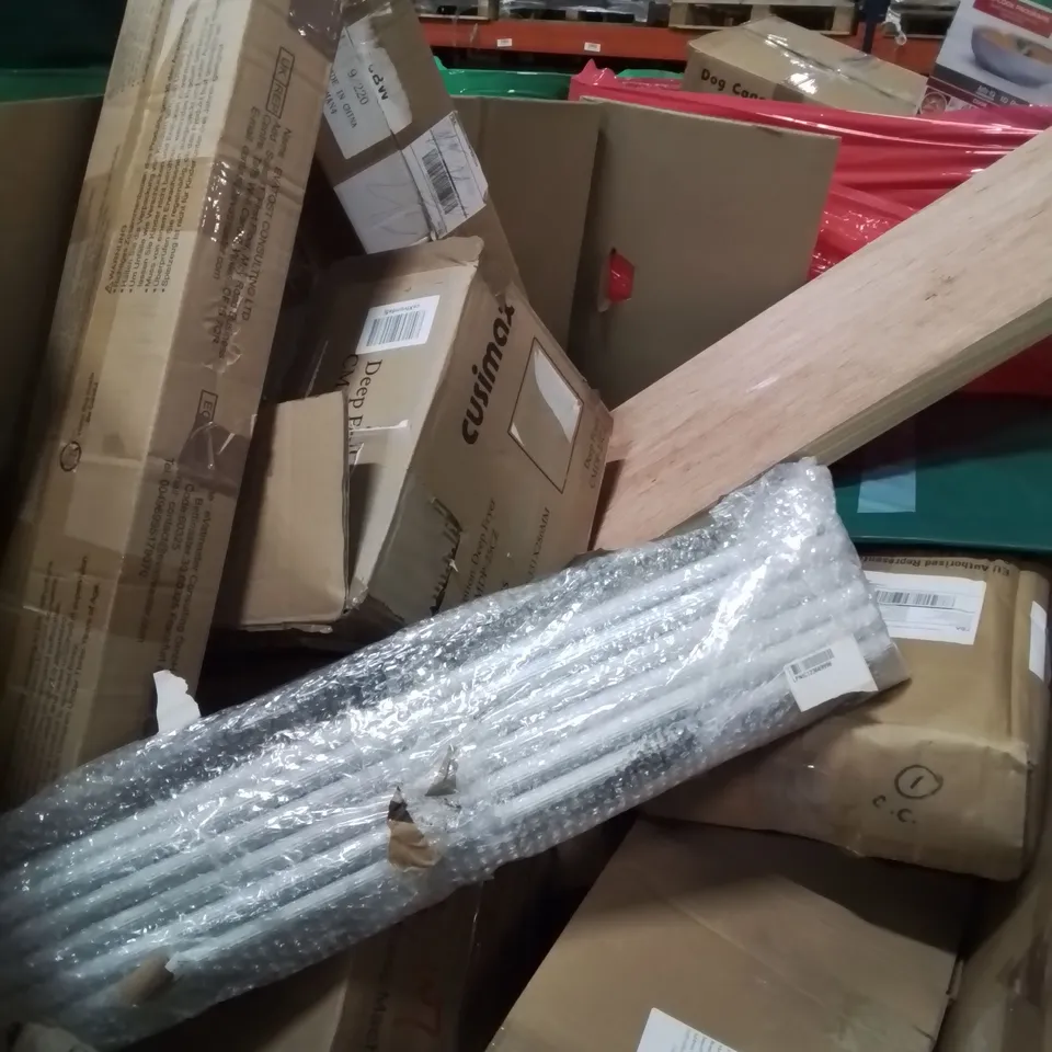 PALLET CONTAINING VARIOUS ASSORTED ITEMS TO INCLUDE: AIR FRYER,KIDS DRUM SET, AND LOTS MORE UNMARKED BOXED ITEMS 