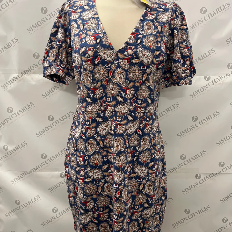 BODEN DEEP NECK MIDI DRESS IN BLUE SIZE 12R