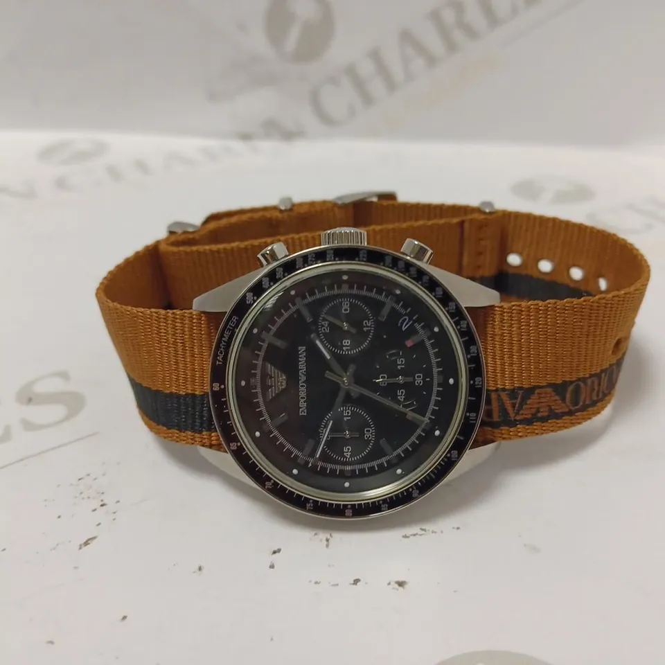 EMPORIO ARMANI SPORTIVO BLACK/STEEL Ø43 MM WITH SPARE STRAPS