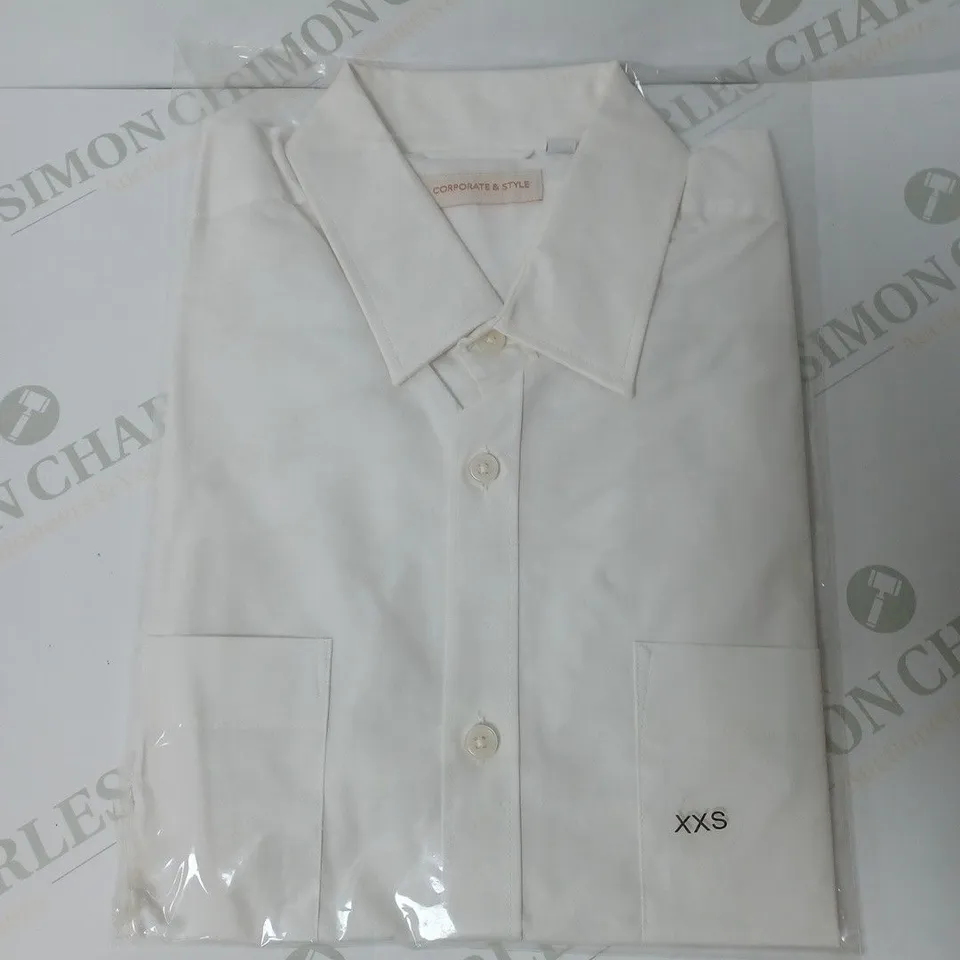 SEALED SET OF 5 BRAND NEW CORPORATIVE STYLE WHITE WOMENS SHIRT - XXS