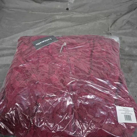 LOUNGEABLE CABLE CUTWORK HOODED ALL-IN-ONE – BURGUNDY, SIZE M