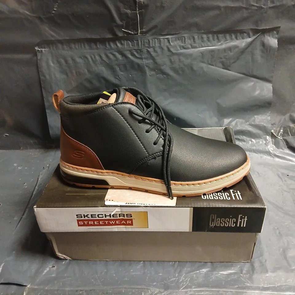 SKECHERS STREETWEAR CLASSIC FIT BOOTS – BLACK LEATHER (MEN'S) UK 9