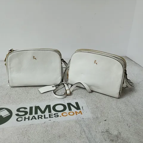 WHITE LEATHER CROSSBODY BAGS β SET OF 2