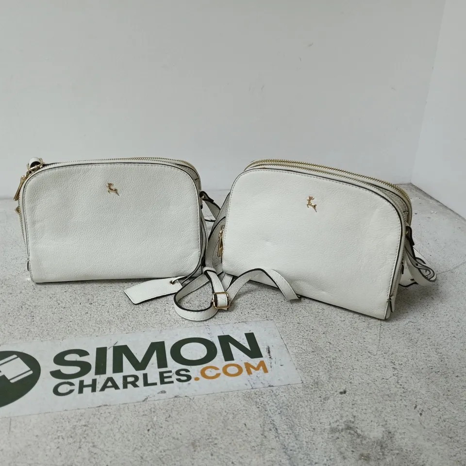 WHITE LEATHER CROSSBODY BAGS – SET OF 2