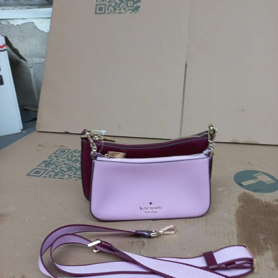 KATE SPADE DUET PURPLE & PINK LEATHER CROSSBODY BAG