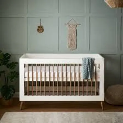 BOXED OBABY MAYA COT BED - WHITE WITH NATURAL (2 BOXES)