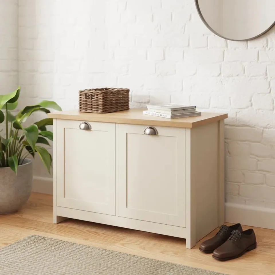 BOXED 10 PAIR SHOE STORAGE CABINET