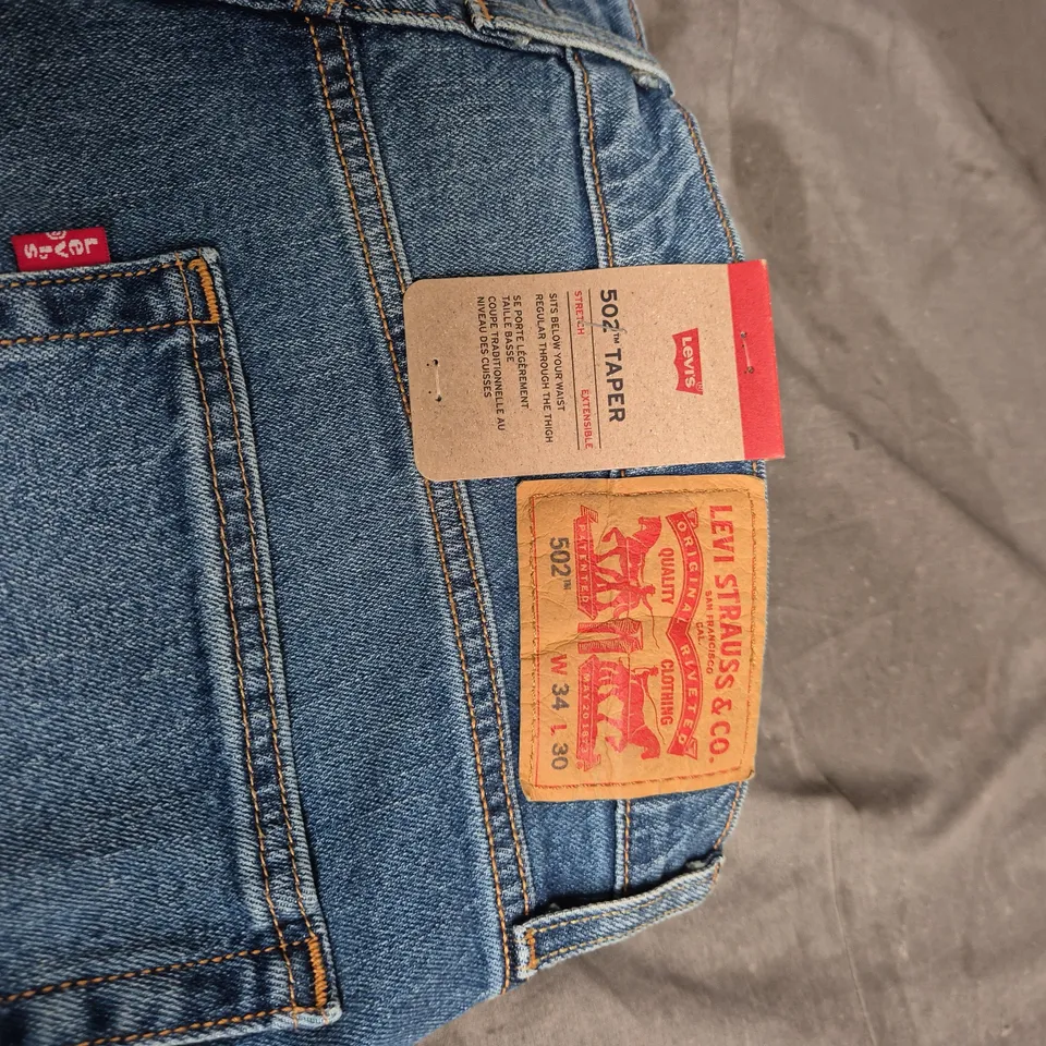 LEVI'S 502 TAPER JEANS – UK 34 (US W34/L30) DENIM BLUE