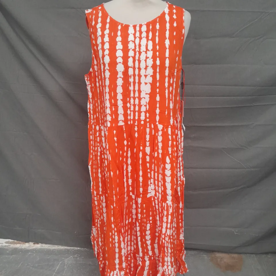 BAGGED ROMAN TYE DYE PRINT MIDI DRESS - 16
