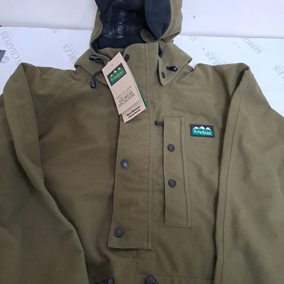 RIDGELINE HALF ZIP KHAKI GREEN COAT - LARGE
