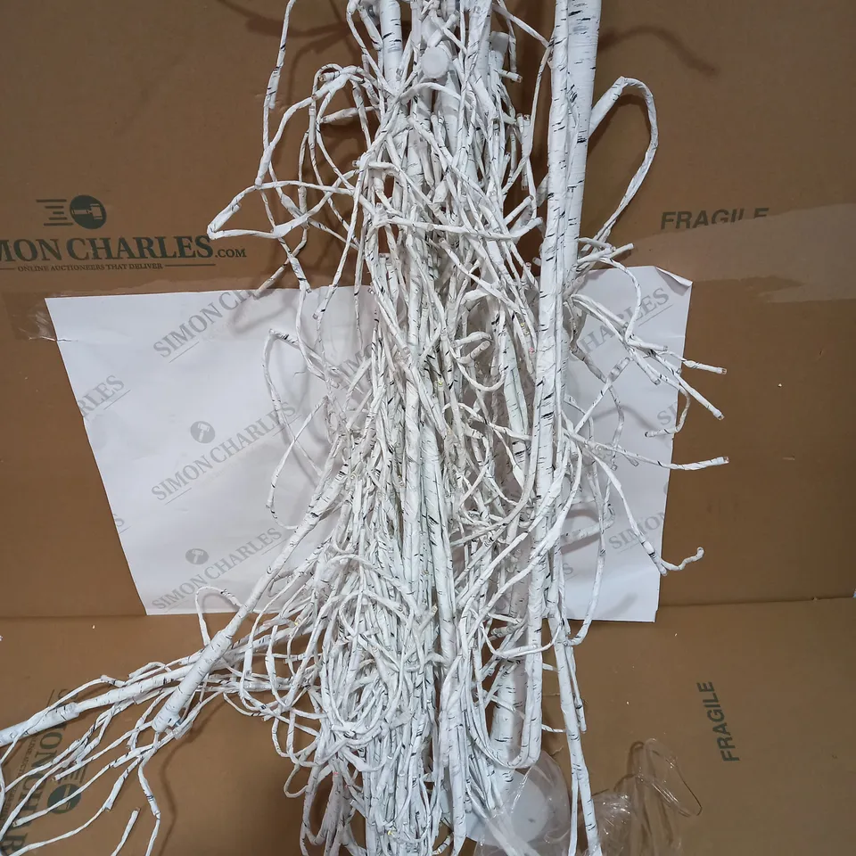 DESIGNER 7FT WHITE BIRCH TREE BRIGHT WHITE LED