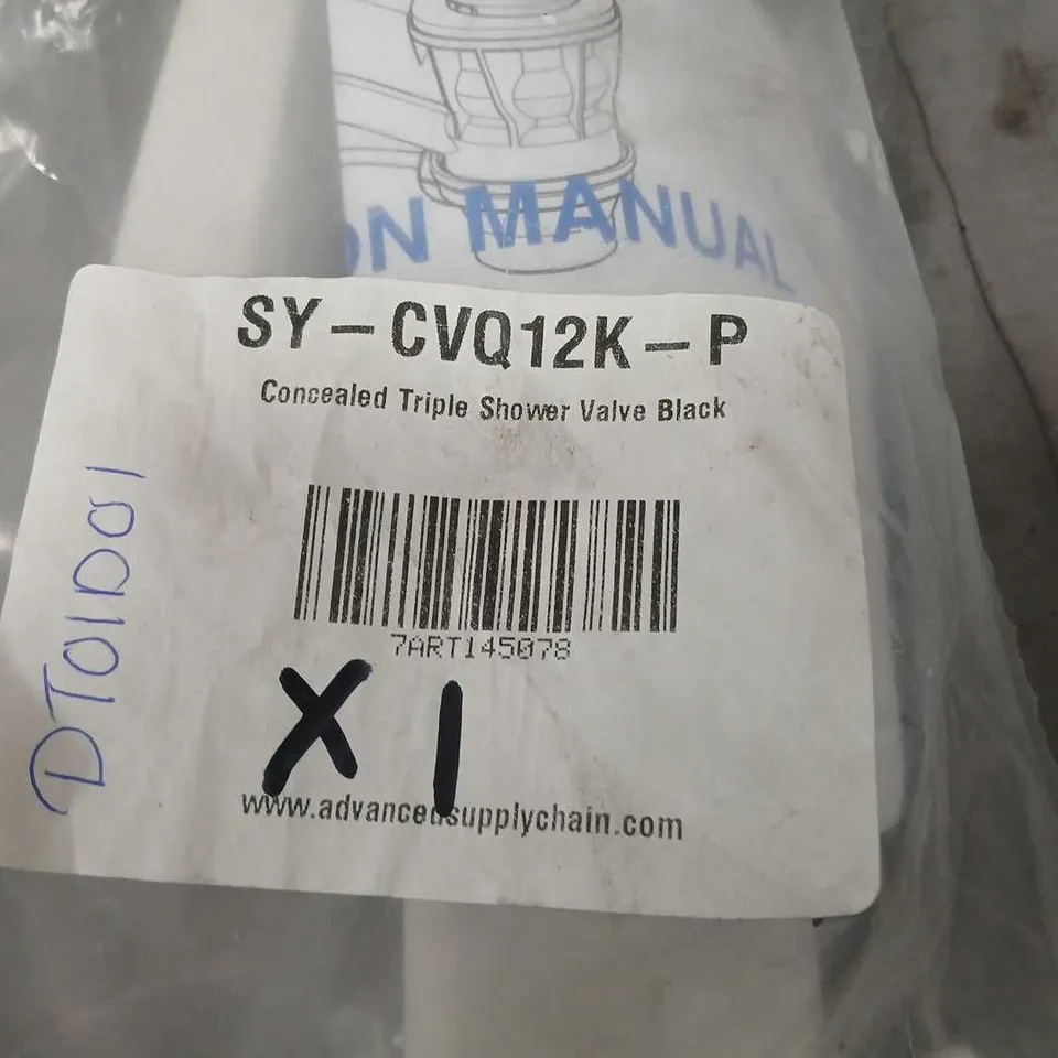 SY-CVQ12K-P CONCEALED TRIPLE SHOWER VALVE – BLACK