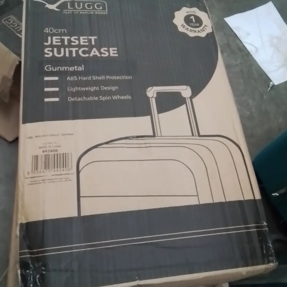 BOXED LUGG 40CM JETSET SUITCASE GUNMETAL 