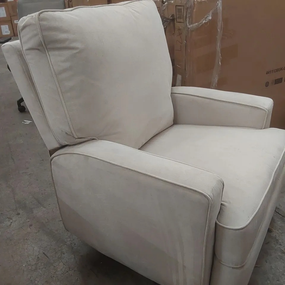 DESIGNER FABRIC UPHOLSTERED SWIVEL/ROCKING ARMCHAIR