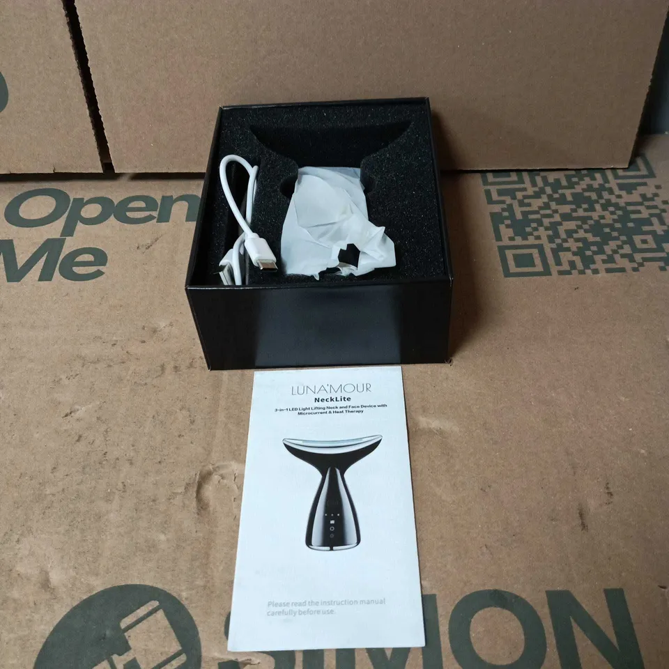 LUNA'MOUR NECKLITE ANTI AGING MICROCURRENT AND 3 LED LIGHT THERAPY NECK DEVICE. BOXED WITH INSTRUCTIONS 