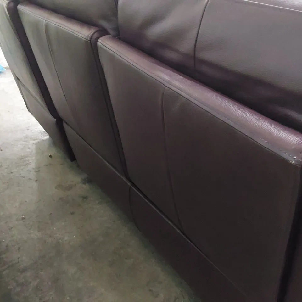 DESIGNER POWER RECLINING THREE SEATER SOFA OX BLOOD LEATHER 