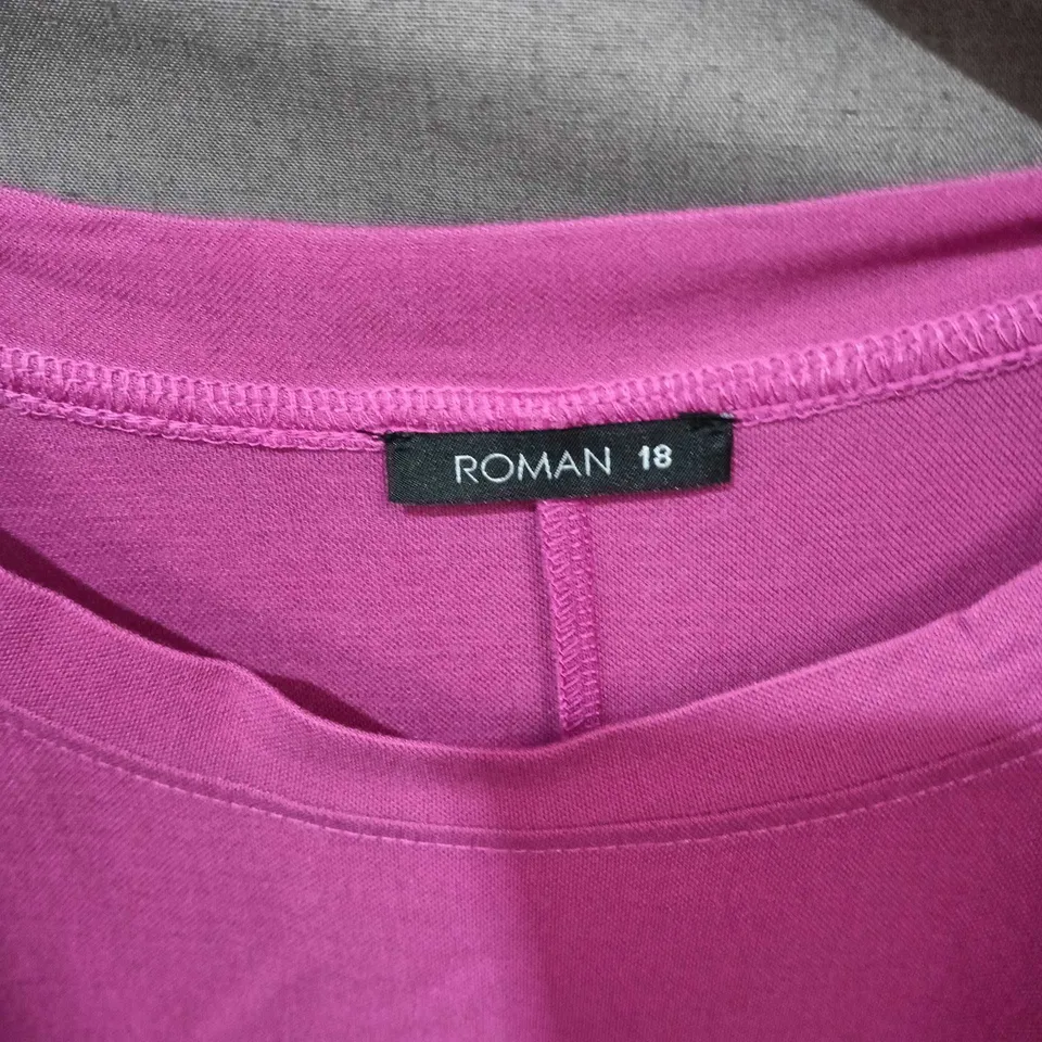 ROMAN 18 MAGENTA WOMEN'S SHORT-SLEEVE DRESS