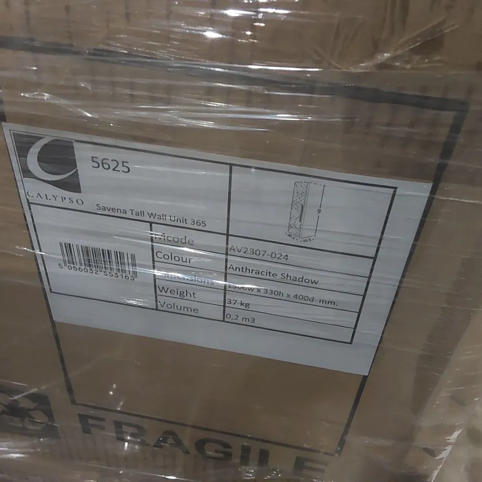 PALLET CONTAINING A LARGE QUANTITY OF ASSORTED BATHROOM FURNITURE PARTS INCLUDING: SAVENA TALL WALL UNITS, TALL WALL UNITS ECT