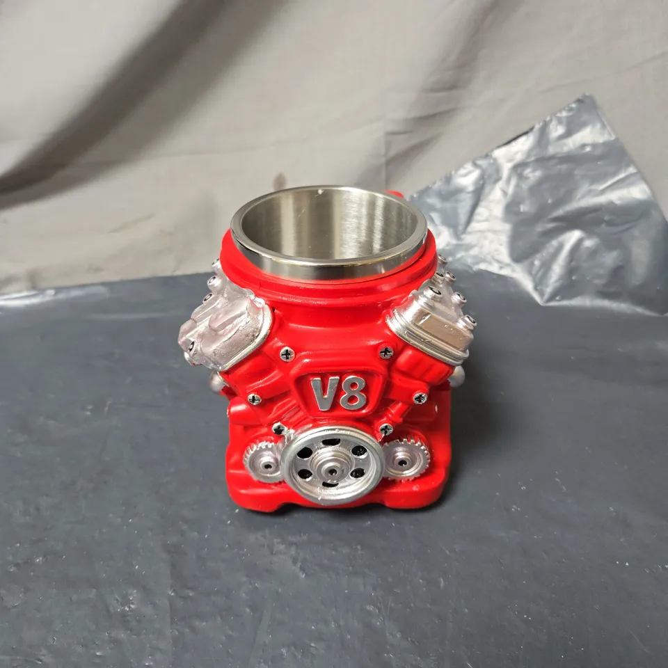 RED V8 ENGINE MUG UNBOXED